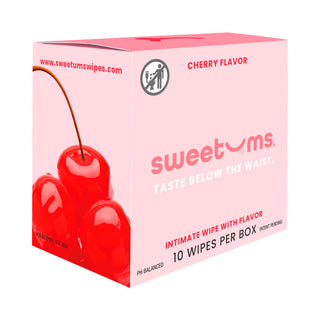 Sweetums Cherry Flavor Intimate Wipes - 10-Pack for Refreshing Cleanliness