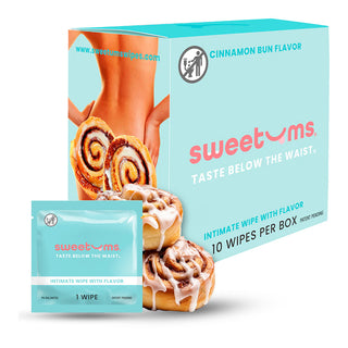 Sweetums Cinnamon Bun Flavor Intimate Wipes - 10-Pack