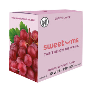 Sweetums Grape Flavor Intimate Wipes - 10-Pack for Refreshing Cleanliness