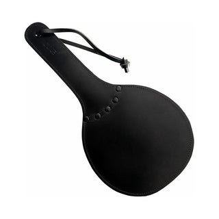 Rouge Leather Padded Ping Pong Paddle Black with Black Accessories - Horny Stoner