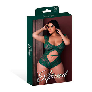 Magic Silk Evermore Cutout Romper Emerald
