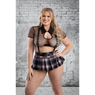 Fantasy Lingerie Play Skipping Class 4-Piece School Girl Costume Set - Horny Stoner