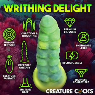 Creature Cocks Squirmer Thrusting & Vibrating Silicone Dildo - Horny Stoner
