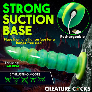 Creature Cocks Squirmer Thrusting & Vibrating Silicone Dildo - Horny Stoner