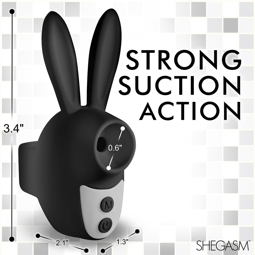 Shegasm Sucky Bunny Clit Stimulator Black - Horny Stoner