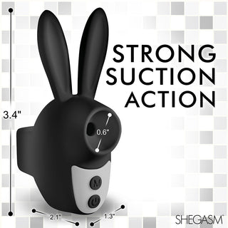 Shegasm Sucky Bunny Clit Stimulator Black - Horny Stoner