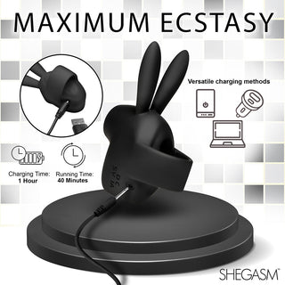 Shegasm Sucky Bunny Clit Stimulator Black - Horny Stoner