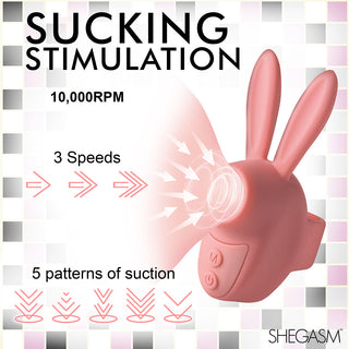 Shegasm Sucky Bunny Clit Stimulator Pink - Horny Stoner
