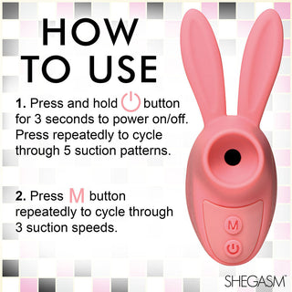 Shegasm Sucky Bunny Clit Stimulator Pink - Horny Stoner