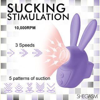 Shegasm Sucky Bunny Clit Stimulator Purple - Horny Stoner
