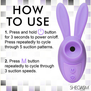 Shegasm Sucky Bunny Clit Stimulator Purple - Horny Stoner