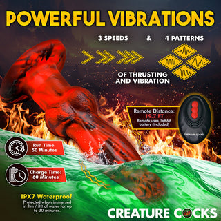 Creature Cocks Hell Wolf Thrusting & Vibrating Silicone Dildo - Horny Stoner
