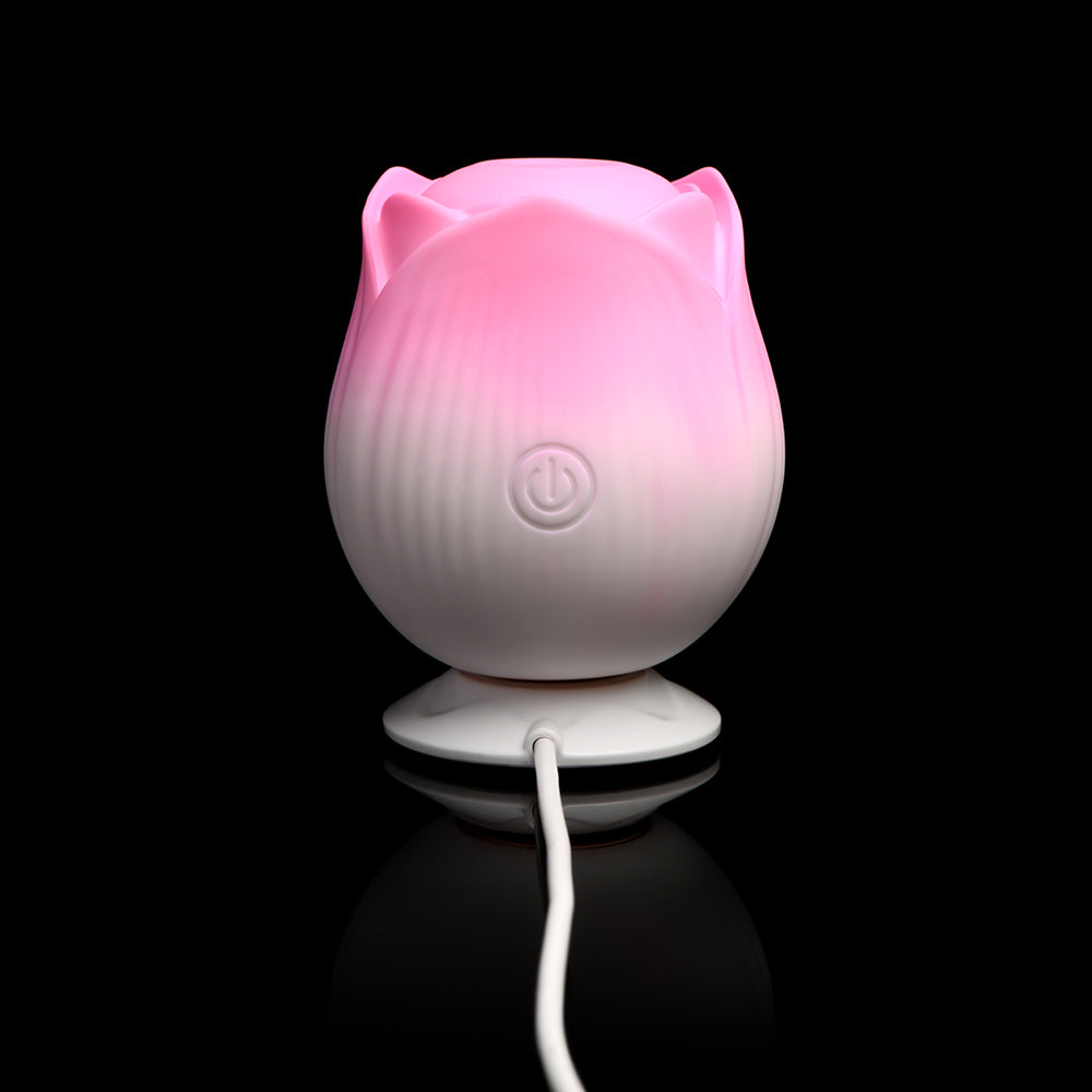 Bloomgasm Pulsing Petals Throbbing Rose Stimulator Pink - Horny Stoner