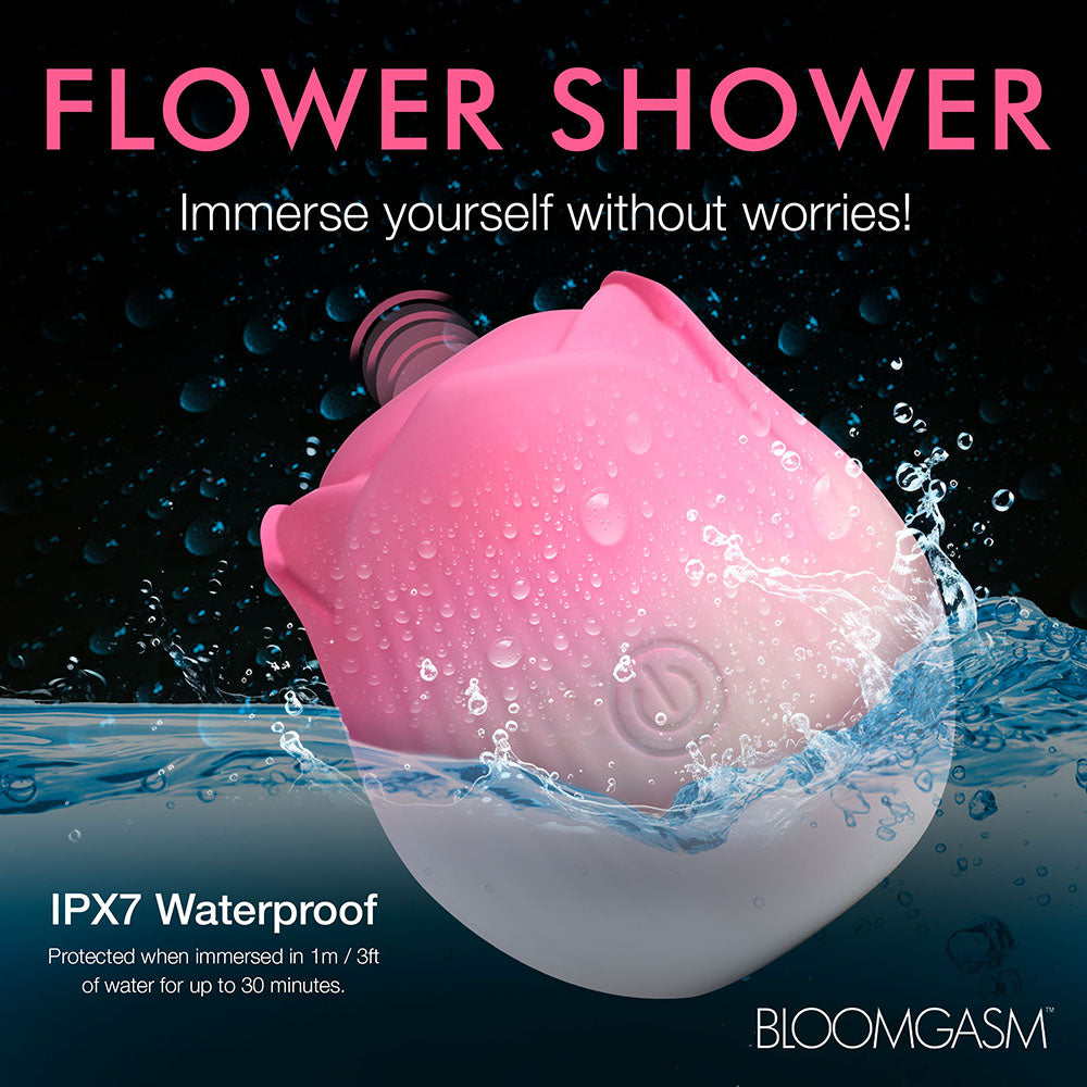 Bloomgasm Pulsing Petals Throbbing Rose Stimulator Pink - Horny Stoner