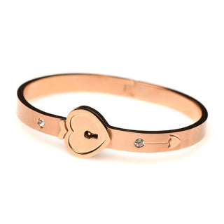 Master Series Cuffed Locking Bracelet & Key Necklace Rose Gold - Horny Stoner
