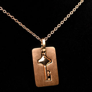 Master Series Cuffed Locking Bracelet & Key Necklace Rose Gold - Horny Stoner
