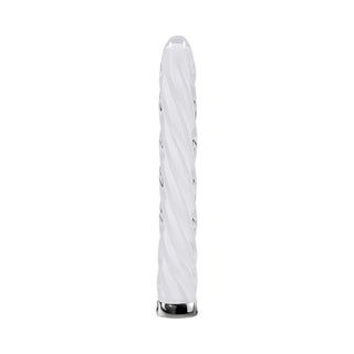 Playboy In A Twist Rechargeable Glass Vibrator White - Horny Stoner