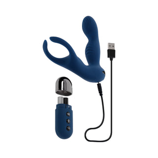 Zero Tolerance By All Means Rechargeable Prostate Vibrator with Remote - Silicone Blue