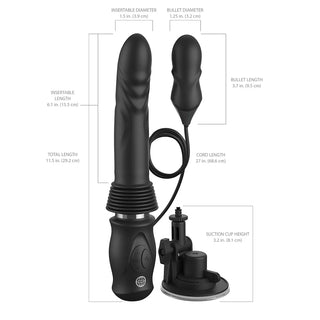 Fetish Fantasy Ultimate Rechargeable Silicone Thruster And Vibrator Set With Detachable Suction Cup Base