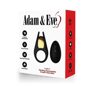 Adam & Eve Lucas II Vibrating Rechargeable Couple's Stimulator - Horny Stoner