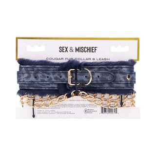 Sportsheets Sex & Mischief Cougar Fur Collar & Leash - Horny Stoner