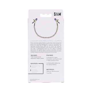 Sportsheets Sex & Mischief Cougar Chained Nipple Clamps - Horny Stoner