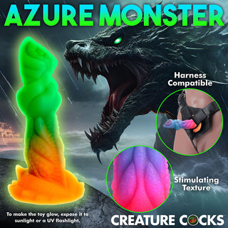 Creature Cocks Aqua-Cock Glow-in-the-Dark Silicone Dildo - Horny Stoner