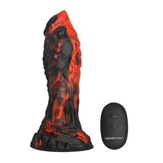 Creature Cocks Inferno Cock Vibrating Silicone Dildo with Remote - Horny Stoner