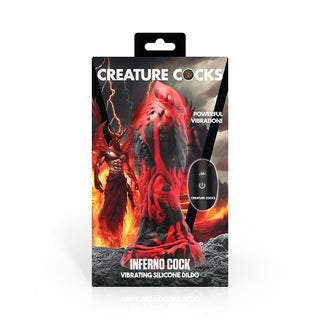 Creature Cocks Inferno Cock Vibrating Silicone Dildo with Remote - Horny Stoner