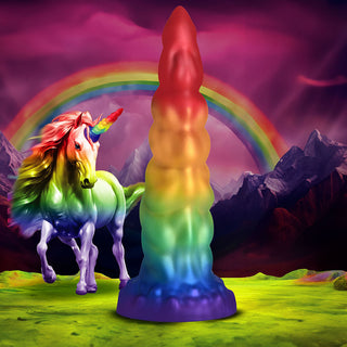 Creature Cocks Rainbow Horn Silicone Dildo - Horny Stoner