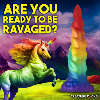 Creature Cocks Rainbow Horn Silicone Dildo - Horny Stoner