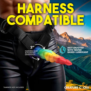 Creature Cocks Rainbow Horn Silicone Dildo - Horny Stoner