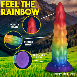Creature Cocks Rainbow Horn Silicone Dildo - Horny Stoner