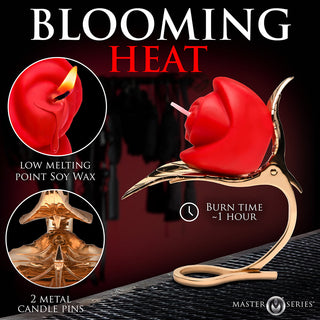 Master Series Burning Passion Rose Candle with Holder - Horny Stoner