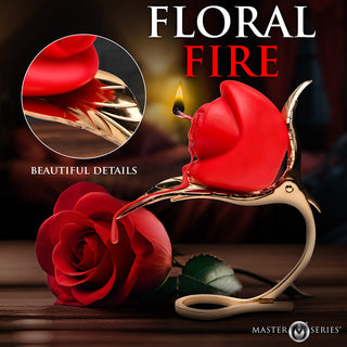 Master Series Burning Passion Rose Candle with Holder - Horny Stoner
