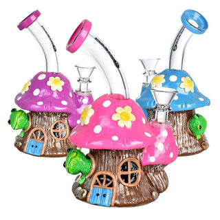 Pulsar Ribbit Residence Water Pipe -6.75"/14mm F/Clrs Vary - Horny Stoner