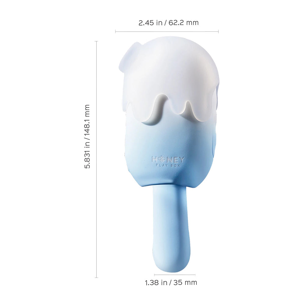 Honey Play Box Bite Me Sucking Tapping & Vibrating Cream Pop Stimulator Blue - Horny Stoner