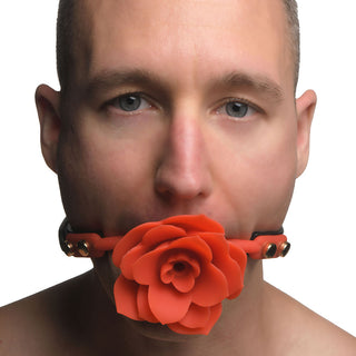 Master Series Blossom Gag Silicone Rose Gag - Horny Stoner