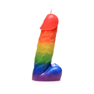 Master Series Pride Pecker Rainbow Drip Candle - Horny Stoner