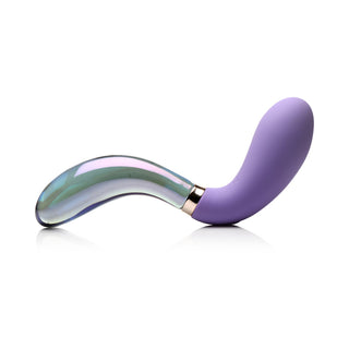 Prisms 10X Pari Dual Ended Wavy Silicone/Glass Vibrator - Horny Stoner