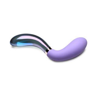 Prisms 10X Pari Dual Ended Wavy Silicone/Glass Vibrator - Horny Stoner