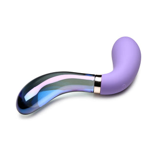 Prisms 10X Pari Dual Ended Wavy Silicone/Glass Vibrator - Horny Stoner