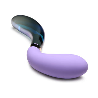 Prisms 10X Pari Dual Ended Wavy Silicone/Glass Vibrator - Horny Stoner