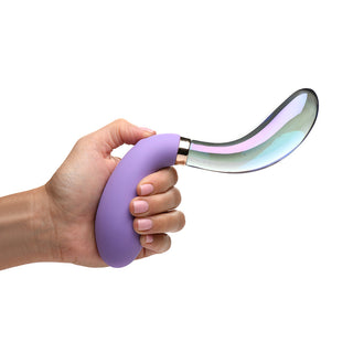 Prisms 10X Pari Dual Ended Wavy Silicone/Glass Vibrator - Horny Stoner