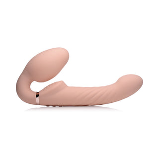 Strap U 10X Swirl Ergo-Fit Inflatable & Vibrating Strapless Strap-On Bare - Horny Stoner