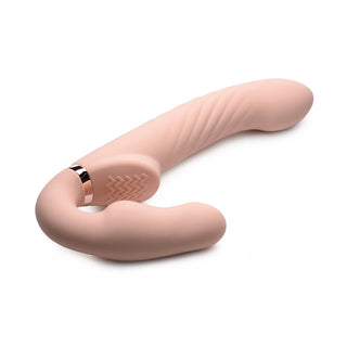 Strap U 10X Swirl Ergo-Fit Inflatable & Vibrating Strapless Strap-On Bare - Horny Stoner