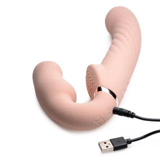 Strap U 10X Swirl Ergo-Fit Inflatable & Vibrating Strapless Strap-On Bare - Horny Stoner