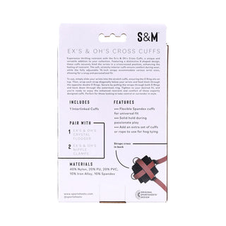 Sportsheets Sex & Mischief Ex's & Oh's Cross Cuffs - Horny Stoner