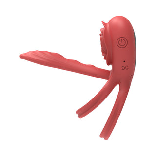 Adam & Eve Vibrating Rose Girth Enhancer - Couples Triple Stimulator