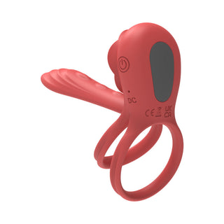 Adam & Eve Vibrating Rose Girth Enhancer - Couples Triple Stimulator